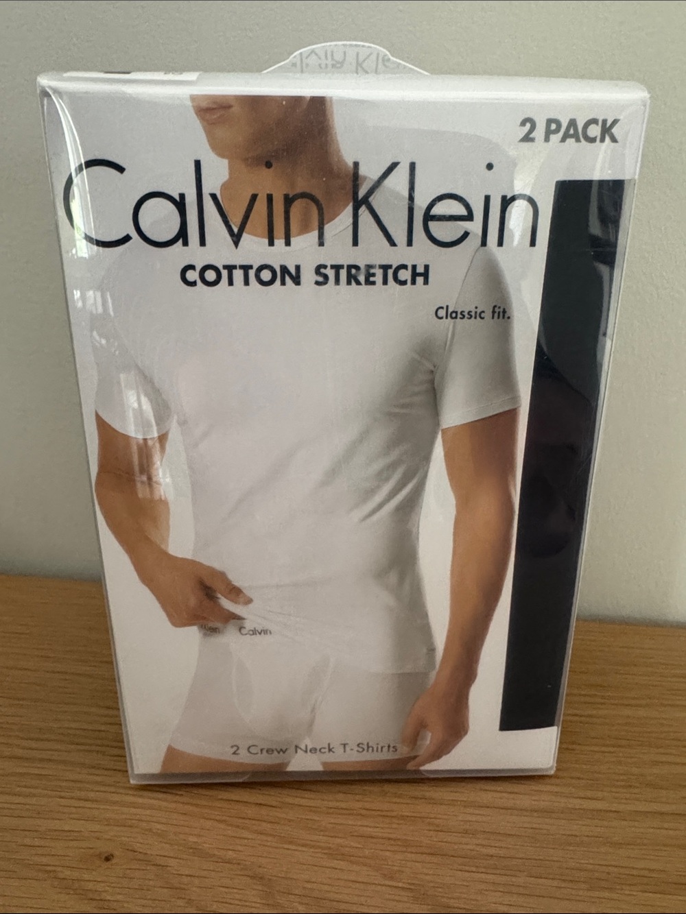 Calvin Klein Black Cotton Stretch Crew Neck T-Shirts – 2 Pack